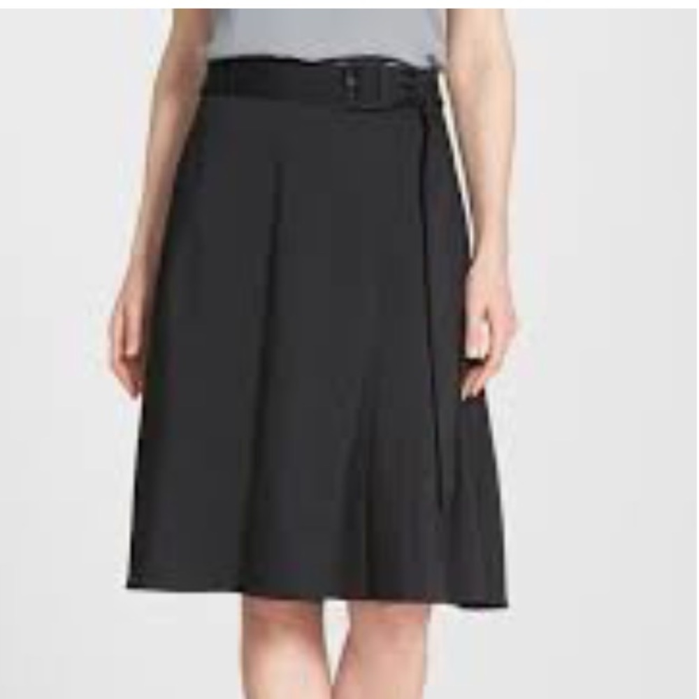 Classiques Entier Black Belted A-line Skirt